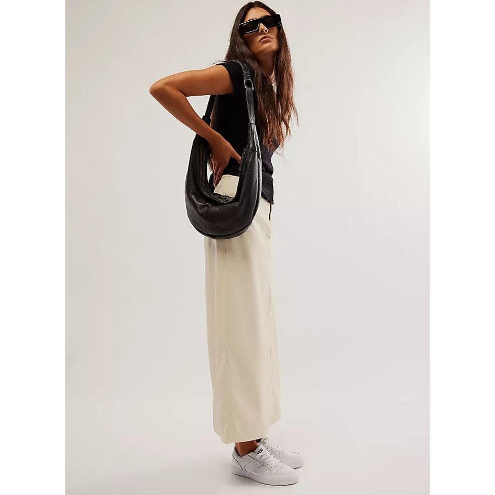 FREE PEOPLE City Slicker Vegan Maxi Skirt / Nilla Cream - Picture 11 of 12